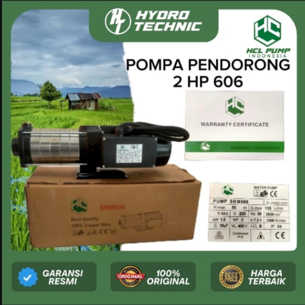 POMPA CUCI MOBIL, PENDORONG HIGH PRESSURE POMPA BOSTER HCL 2 HP 606