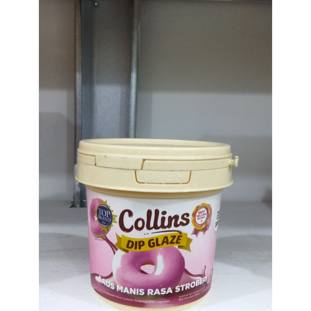 Collins Glaze Strawberry 300gr - Selai Topping Donat Berkualitas, Topping Es Kul Kul, Rasa Strawberr