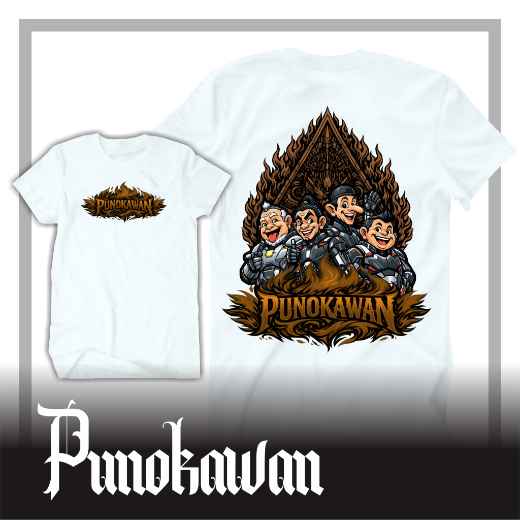 Kaos Punokawan Kaos Semar Gareng Petruk Bagong Wayang Jawa