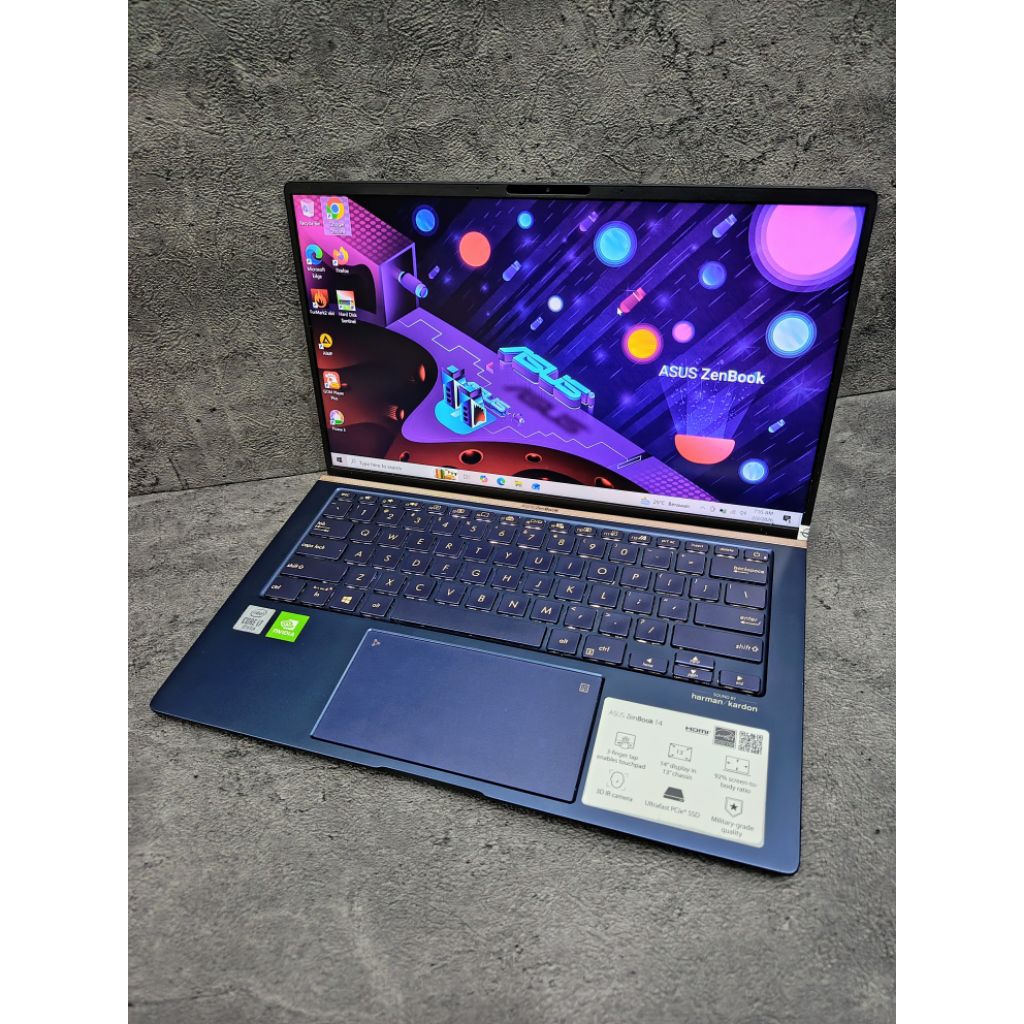 Laptop Editing, Desain ASUS ZenBook UX433FLC Intel Core i7-10510U RAM 16GB SSD 256GB Nvidia MX250 La