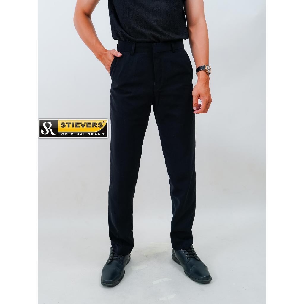 STIEVERS - Celana Kantor Formal Slimfit Bahan Premium - Hitam