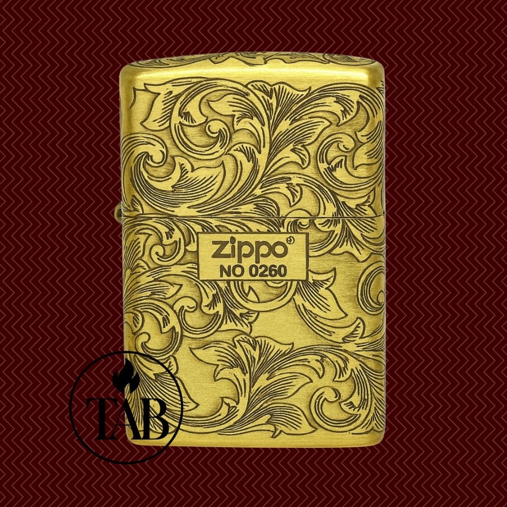 Korek Api Zippo Motif Batik Kuningan Ukiran Premium