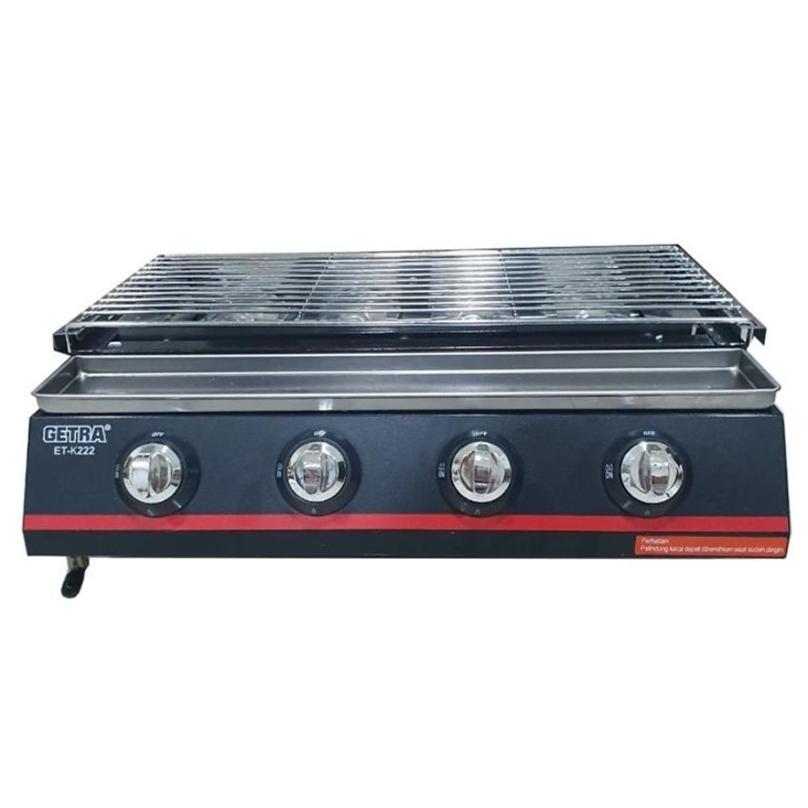Getra ETK222 Griller 4 Burner Kompor Panggang 4 Tungku Komersil Gas BBQ Grill Panggangan ETK-222