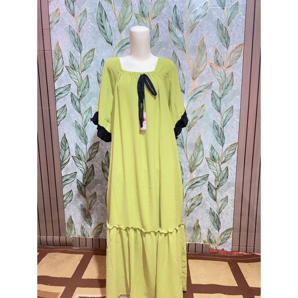 Daster polos tangan pendek aulia dengan variasi renda bawah