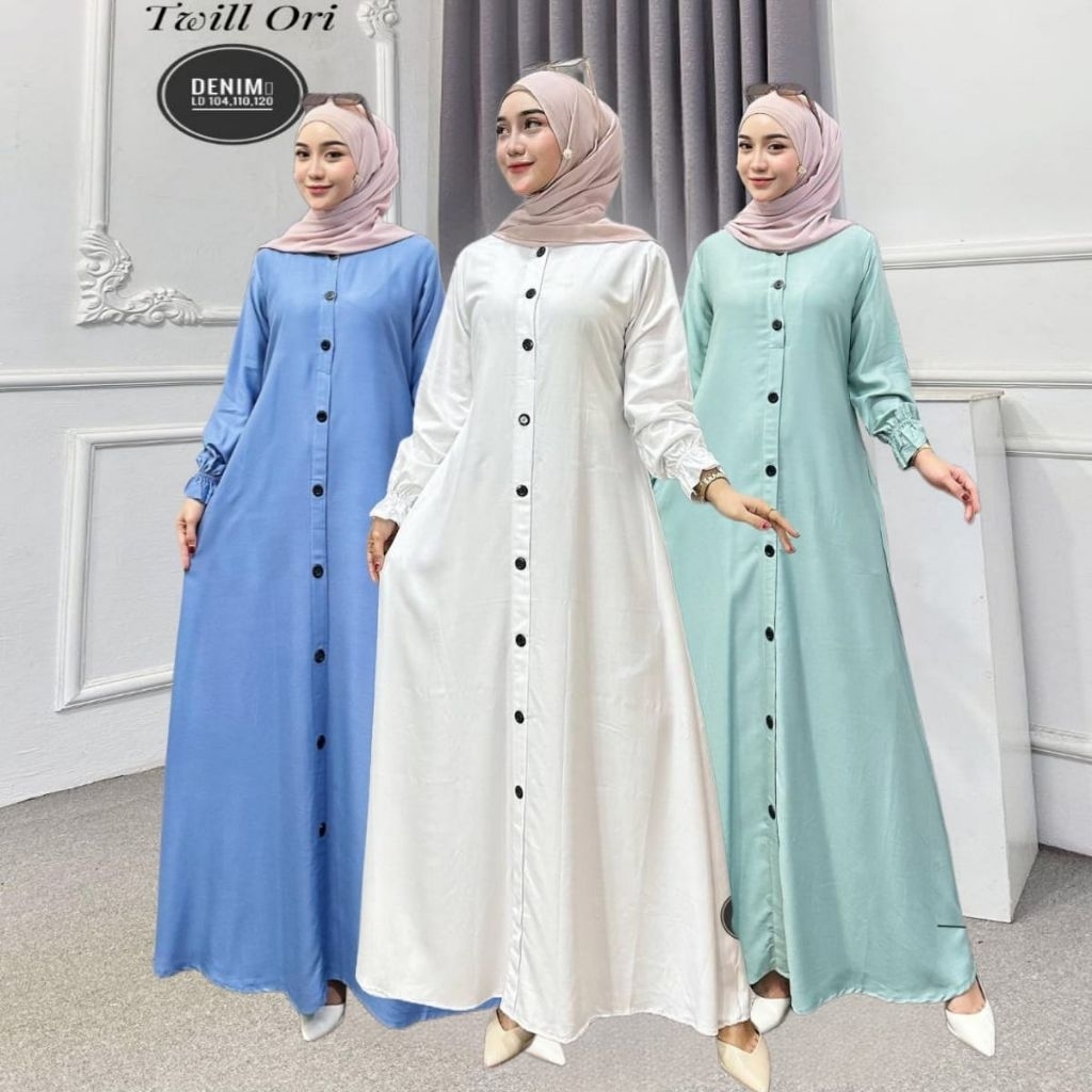 (COD)Gamis Twill Ori Polos Termurah di SHOPEE Kekinian