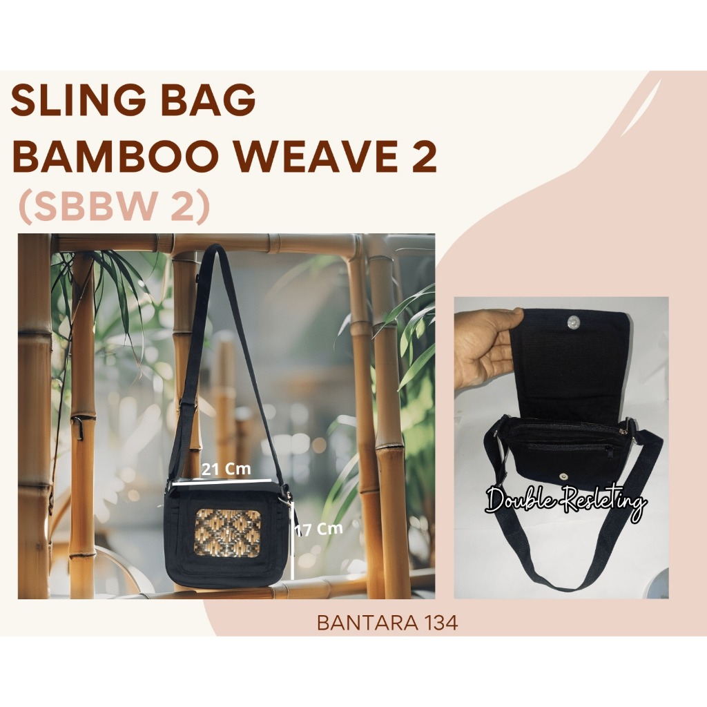 slingbag anyaman bambu/tas samping/tas unik/tas praktis