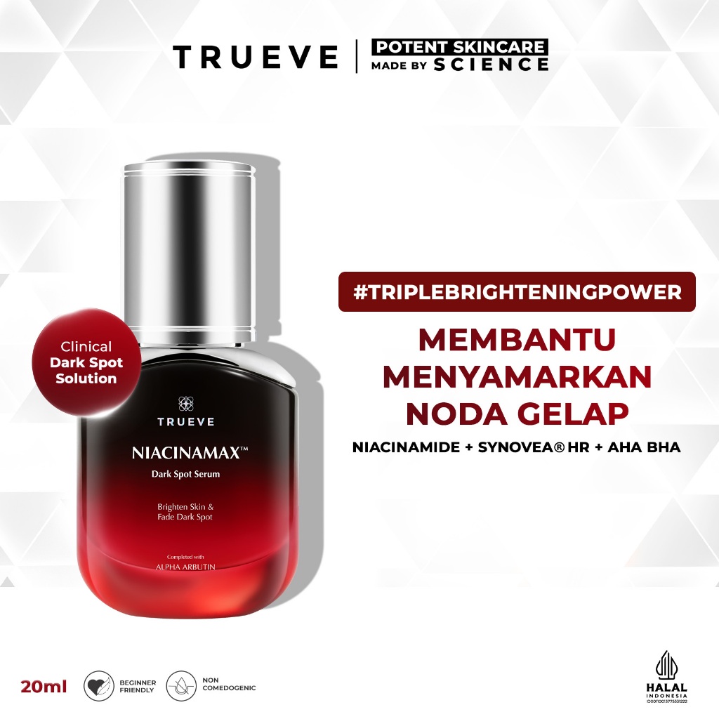 TRUEVE Niacinamax Dark Spot Serum - Serum Brightening Niacinamide, Glowing, Pencerah Wajah & Bekas J