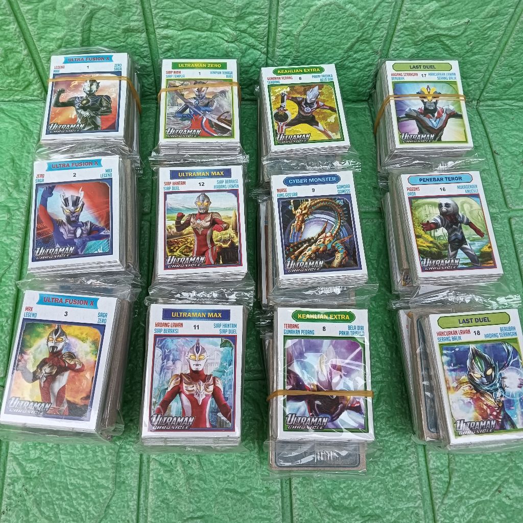Grosir 12 sachet Kartu Kwartet DG ULTRAMAN Wartet 384pcs