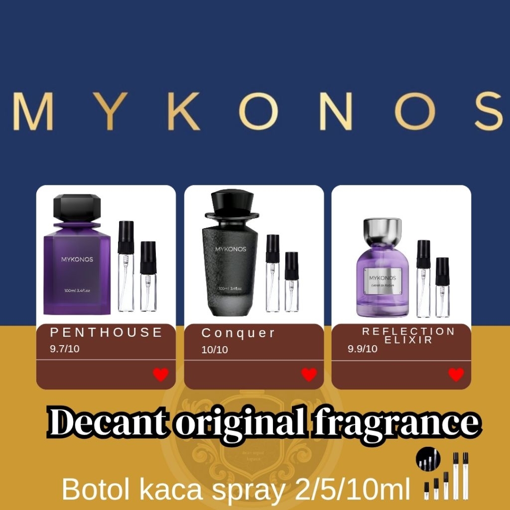 [decant/share] parfum mykonos penthouse conquer reflection elixir | travel size