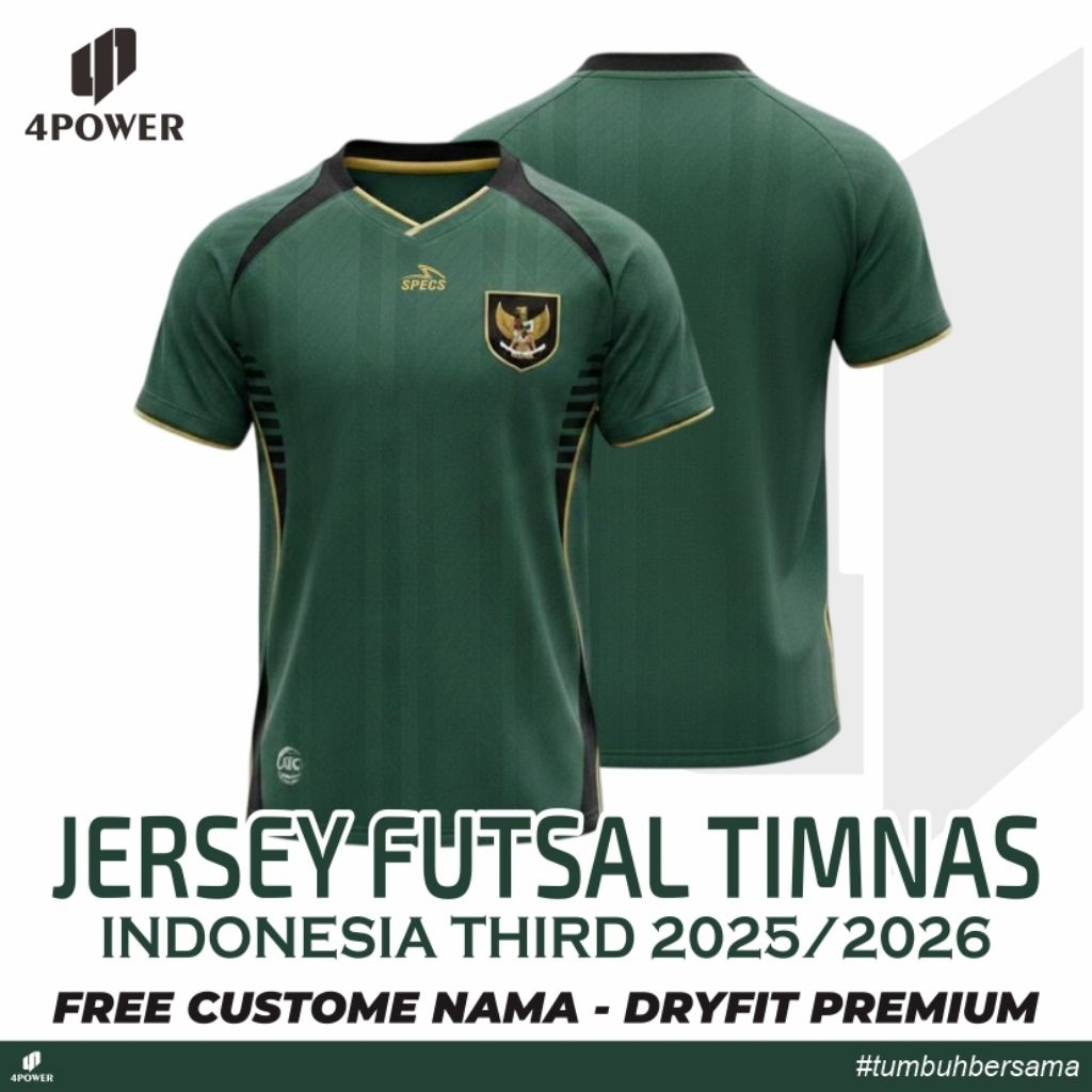 JERSEY TIMNAS FUTSAL INDONESIA THIRD HIJAU TERBARU 2026 - JERSEY TIMNAS FUTSAL HIJAU