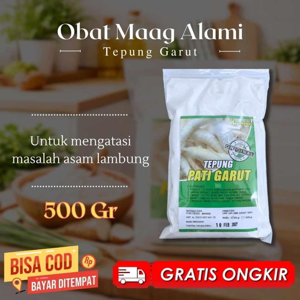 TEPUNG PATI GARUT - 100% PATI GARUT ASLI | 500 gram | KWALITAS PREMIUM | TEPUNG GARUT | IRUT | ARROW