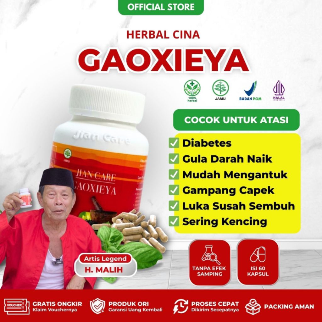Jian Care Gaoxieya - Suplemen Herbal Gula Darah Original BPOM