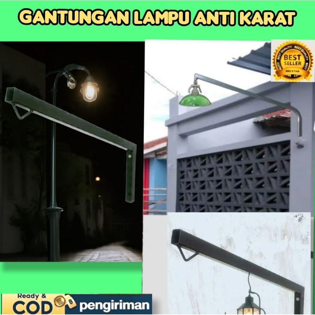 Tiang penyangga lampu/bracket lampu PJU/centolan besi siku penyangga lampu bahan besi antikarat