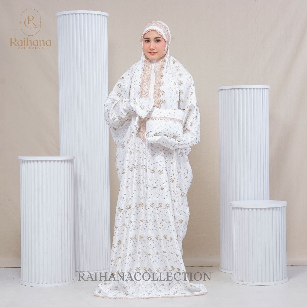 RAIHANA|Mukena sutra milo mukena terusan mukena dewasa full bordir mewah elegan
