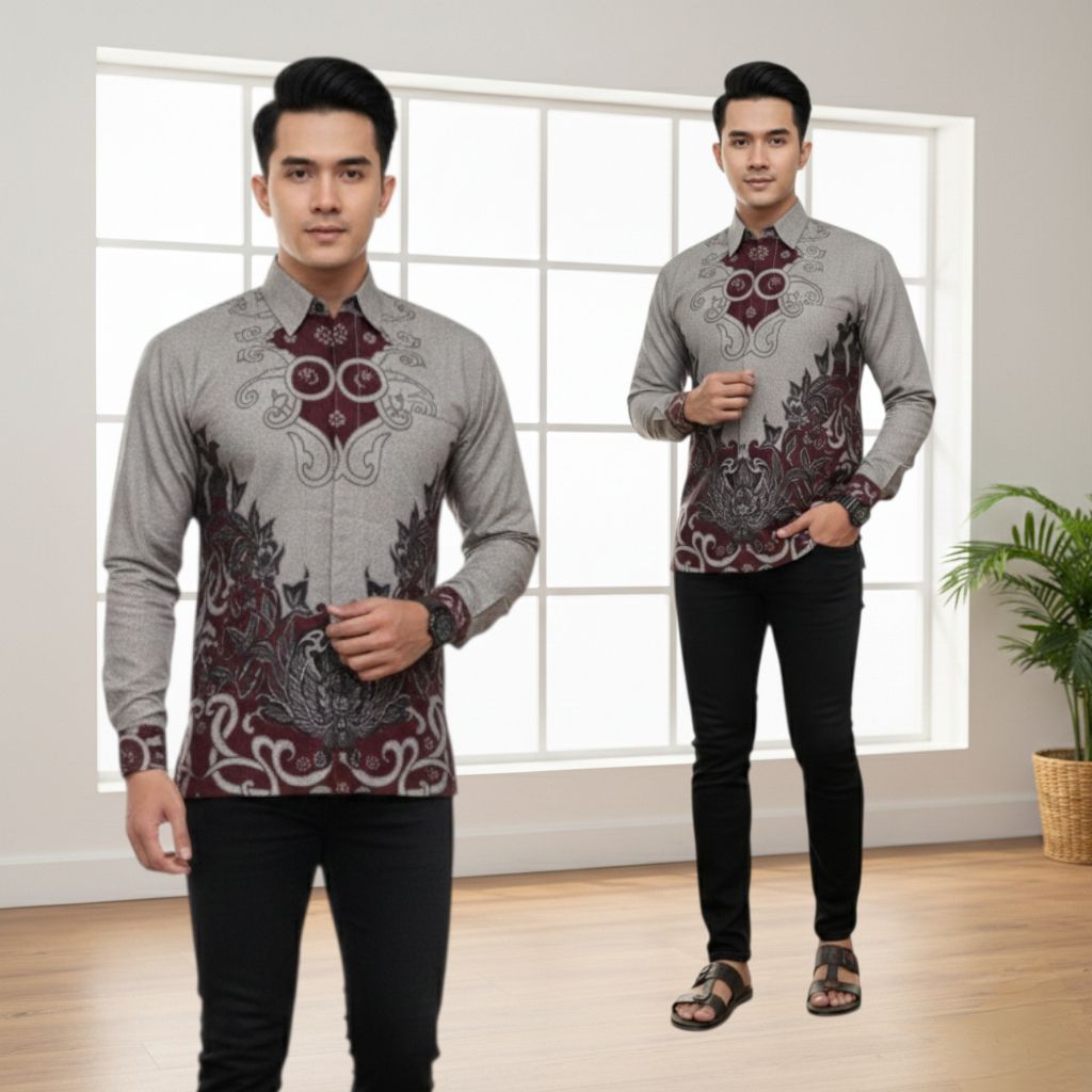 {Toko.Sky} Kemeja Batik Premium/Kemeja Batik Solo/Kemeja Batik Pria Dewasa