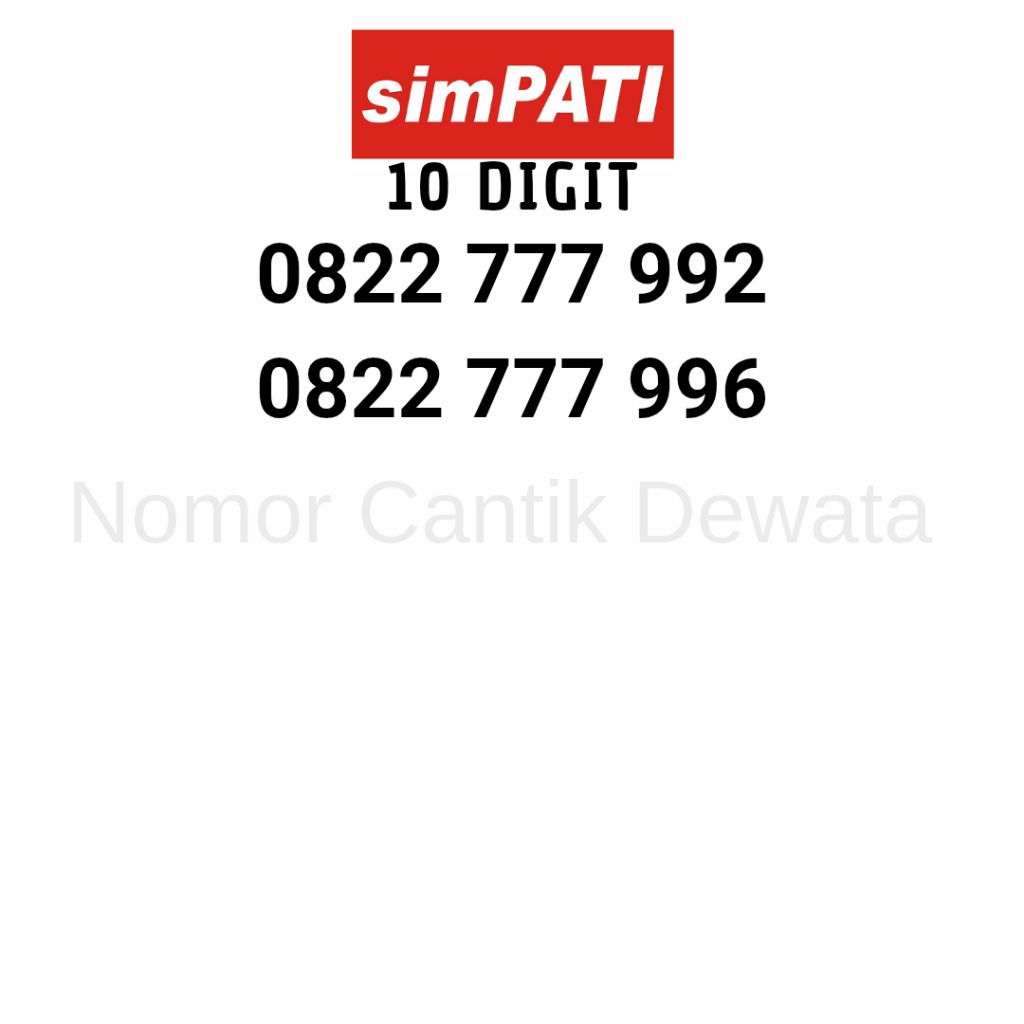 Nomor Cantik Telkomsel Nomor Cantik Simpati Nomer Cantik 10 Digit Seri 777 99x