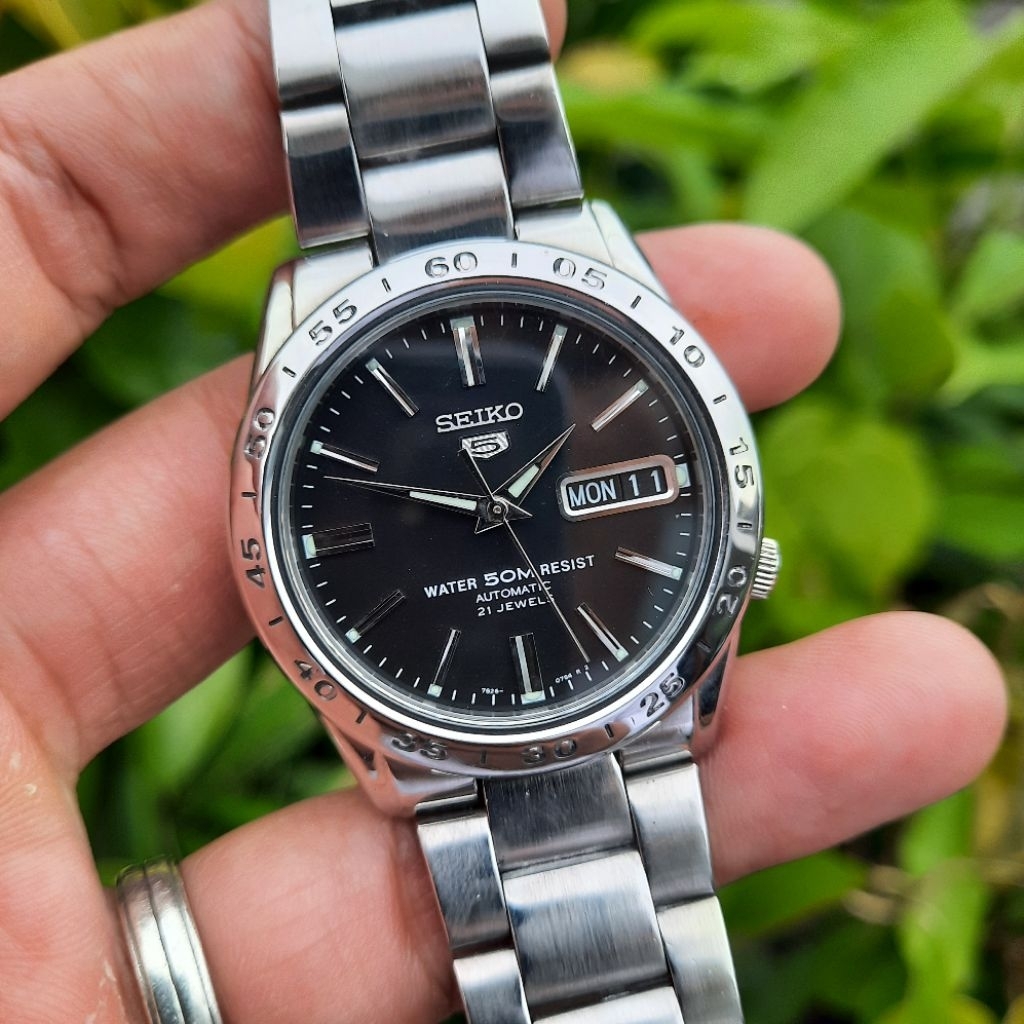 Seiko 5 Automatic SNKE01K1 Black Hitam SNKE01 7S26-02T0