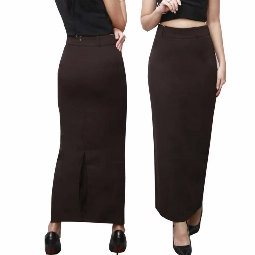 ￼Rok Kerja Wanita Panjang Span Rempel Belakang Rok Hitam Kantor Kerja Formal Rok Sekolah