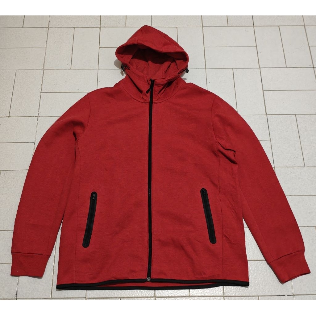 Jaket Sport Running Hoodie Uniqlo Dry Merah