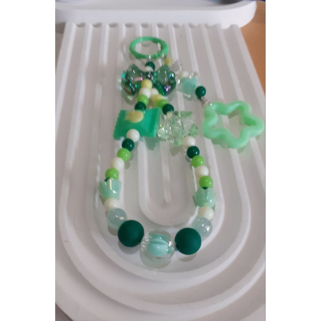 gantungan kunci tas strap handphone manik warna warni lucu