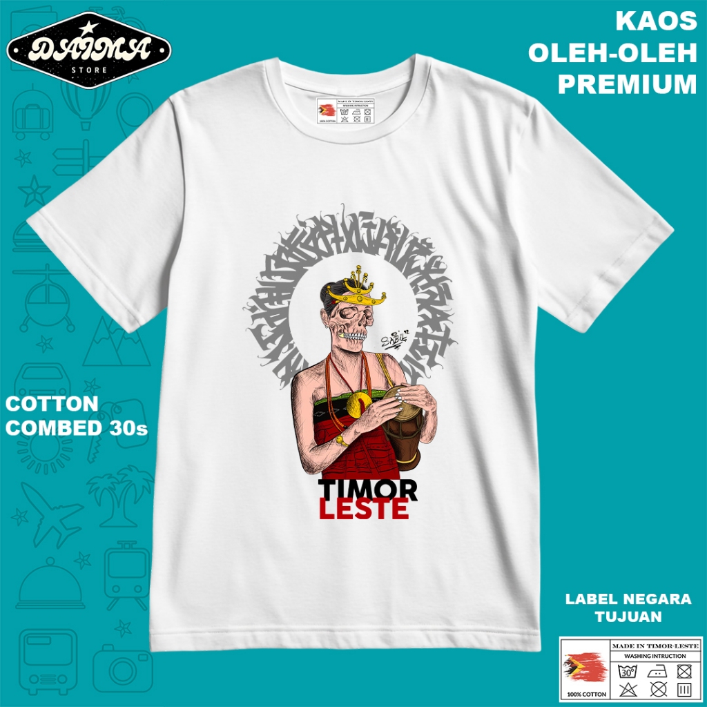 KAOS OLEH OLEH TIMOR LESTE 1 PAKAI TAG LABEL TIMOR LESTE ASLI BAJU SOUVENIR PREMIUM GIFT