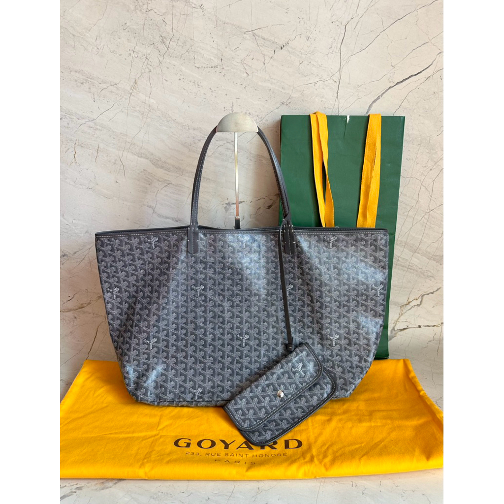 preloved goyard st louis gm grey 2024 authentic original tote bag leather lv