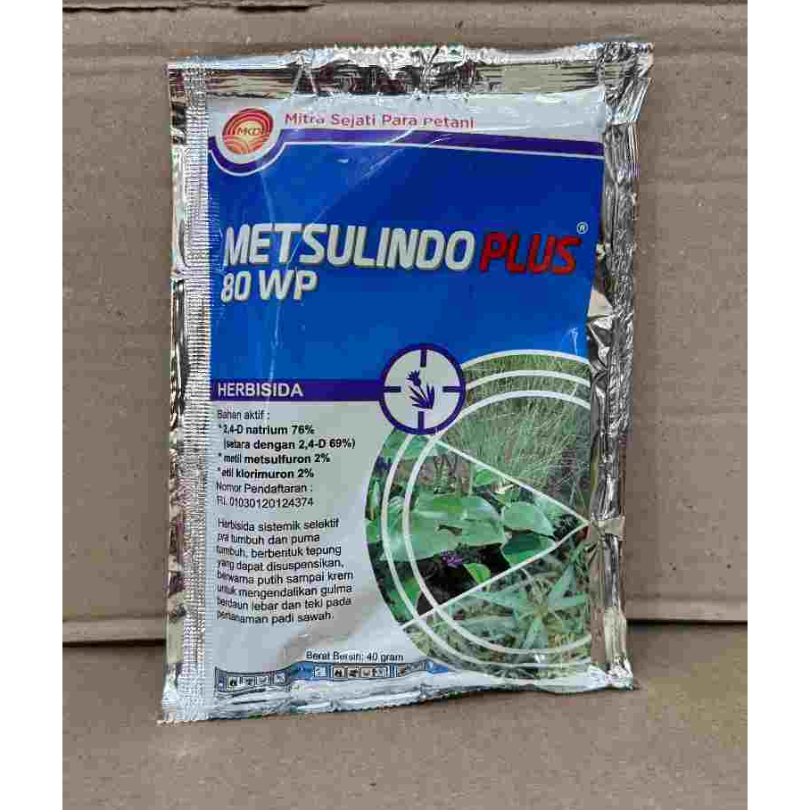 METSULINDO PLUS 80 WP 40 gram HERBISIDA Racun Rumput Sawah