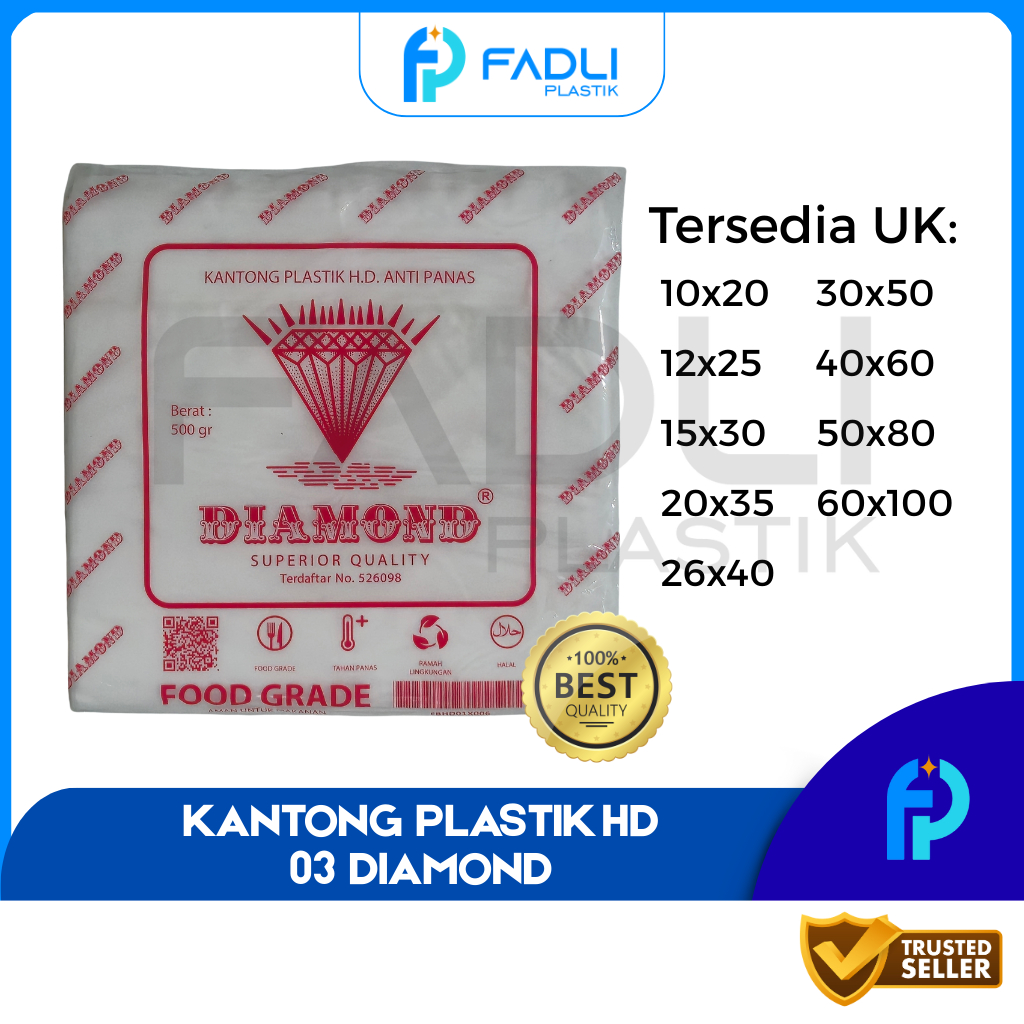 Kantong Plastik Buram HD Anti Panas Diamond 03 ukuran 10x20 12x25 15x30 20x35 23x35 26x40 30x50 40x6
