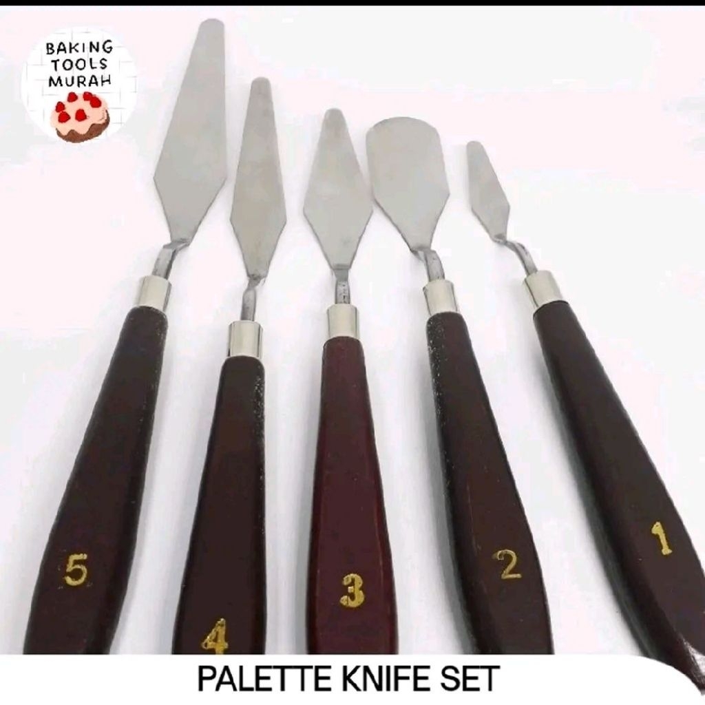 Pallette Knife Set isi 5 Pisau Dekor Hias / Buttercream Palet 5 Variasi