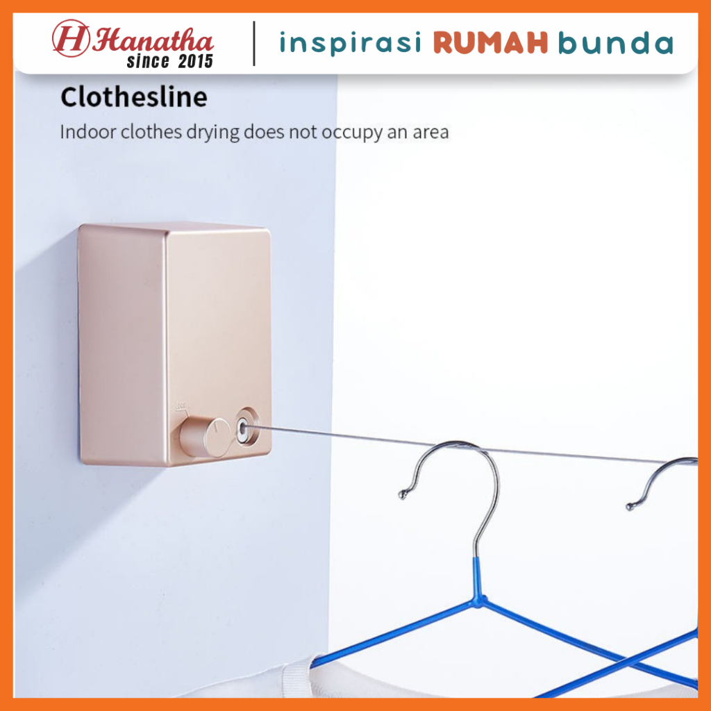 Jemuran Baju Portable Indoor Outdoor Retractable Tali Clothesline Bahan Stainless/jemuran portable/t