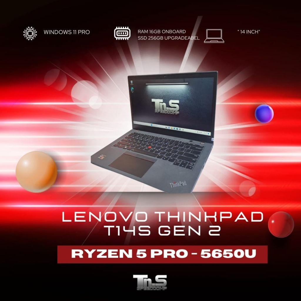 ULTRABOOK THINKPAD T14S GEN 2 RYZEN 5 PRO - 5650U 16GB DDR4 /SSD 1TB NVME / SLIM GAMING