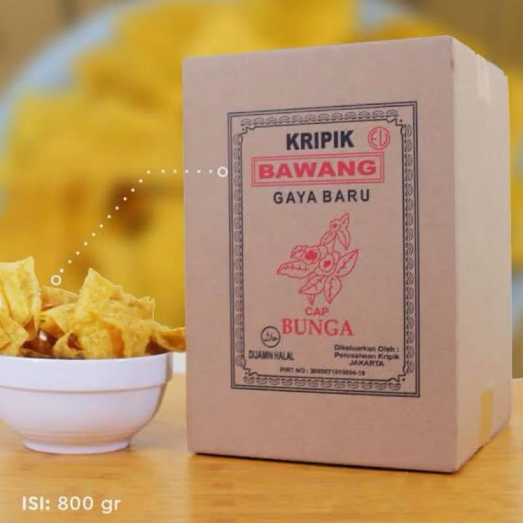 keripik bawang Gaya Baru cap bunga 500gr