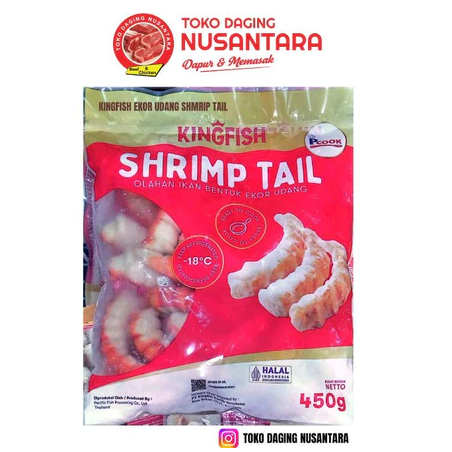 KINGFISH Shrimp Tail 450 Gram - Olahan Ikan Bentuk Udang / Olahan Bentuk Udang|TOKO DAGING NUSANTARA