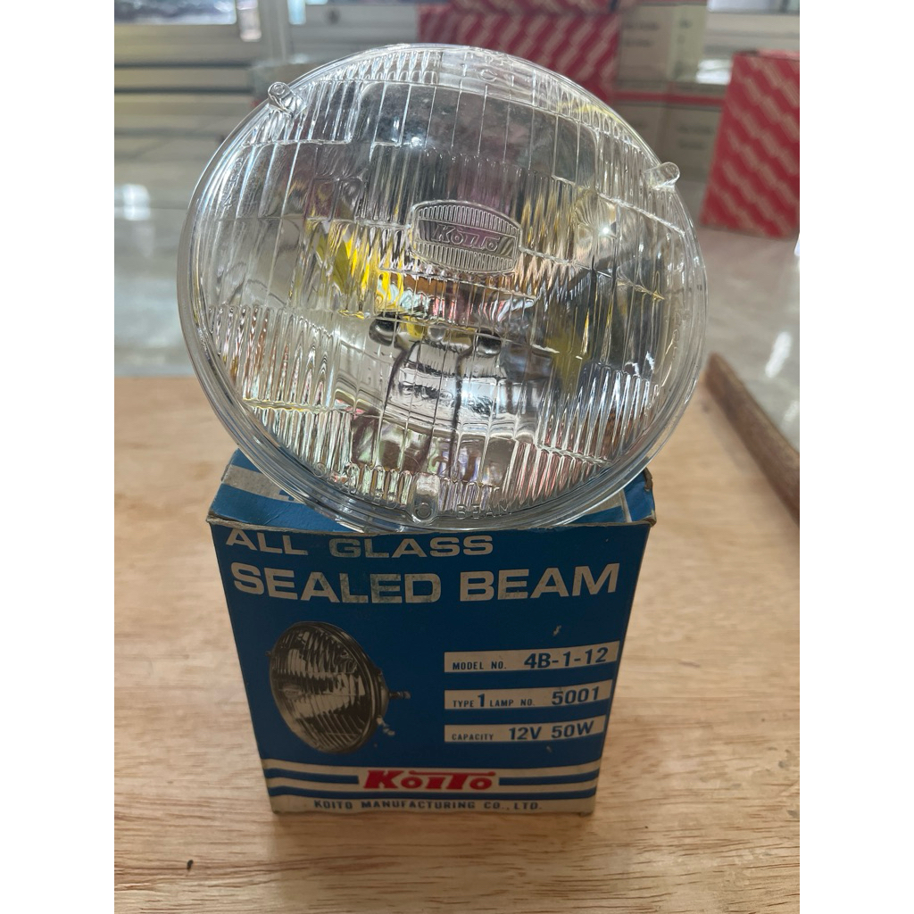 Reflektor Lampu Sealed Beam all glass model 4B-1-12 | Mitsubishi Colt diesel kama PS100-120 12V/50W 
