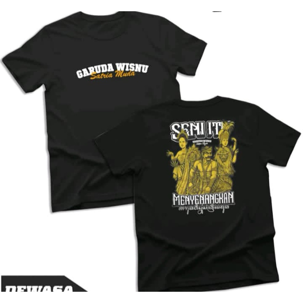 Kaos sablon garuda wisnu seni itu menyenangkan t-shirt distro unisex adem