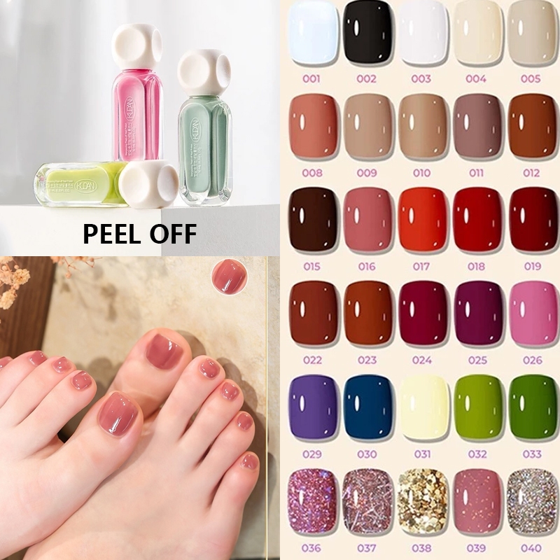 10ml 40 Warna Manicure Bisa Di Kupas Nail Polish Kutek Halal Muslimah Peel Off Untuk Sholat Cat Kuku