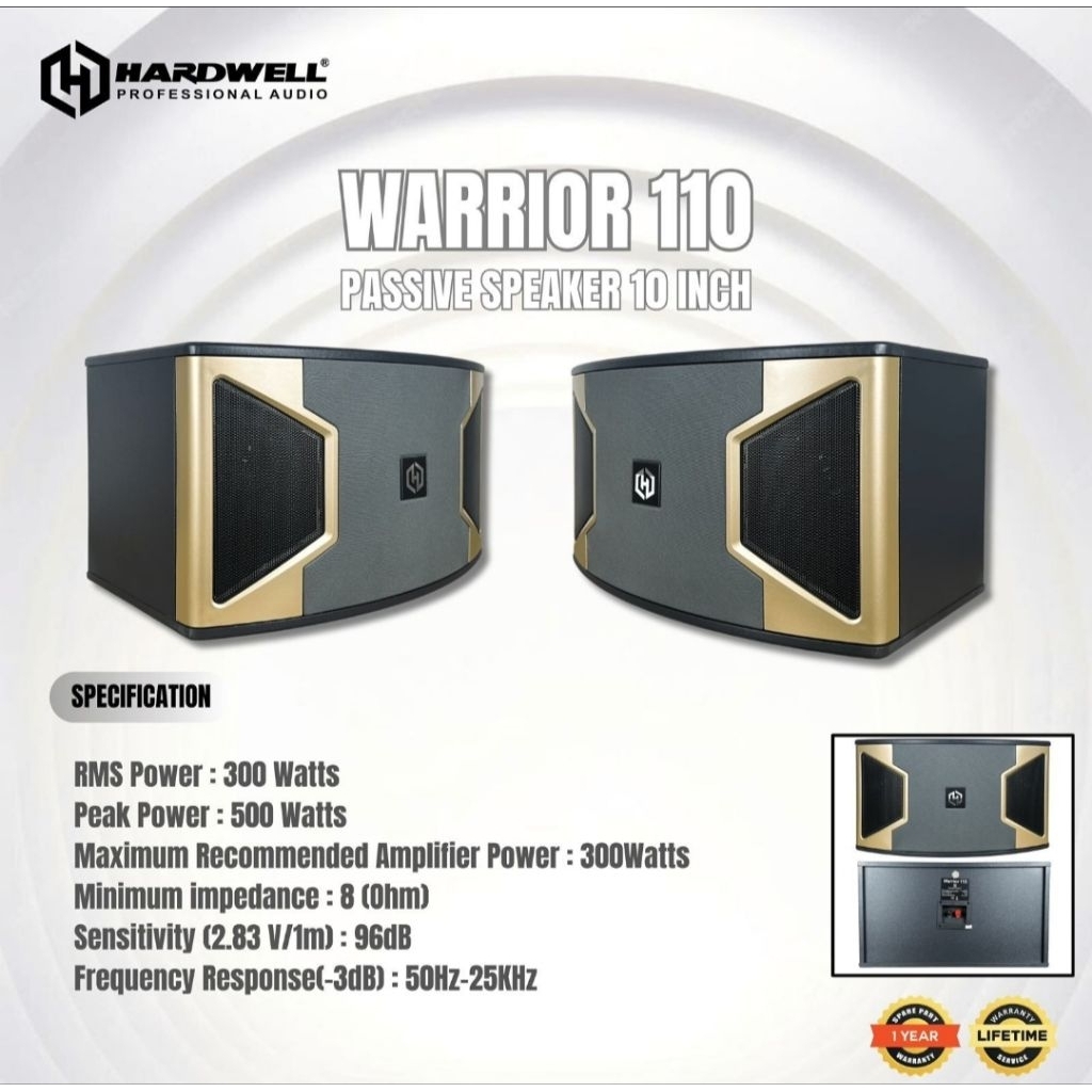 Speaker Pasif 10 Inch Hardwell WARRIOR 110 Original