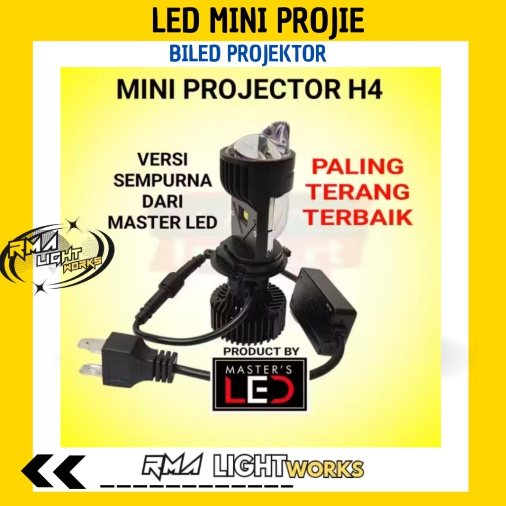 LAMPU LED MINI PROJIE BILED PROJECTOR  MOBIL MOTOR H4 MASTER LED MP35L
