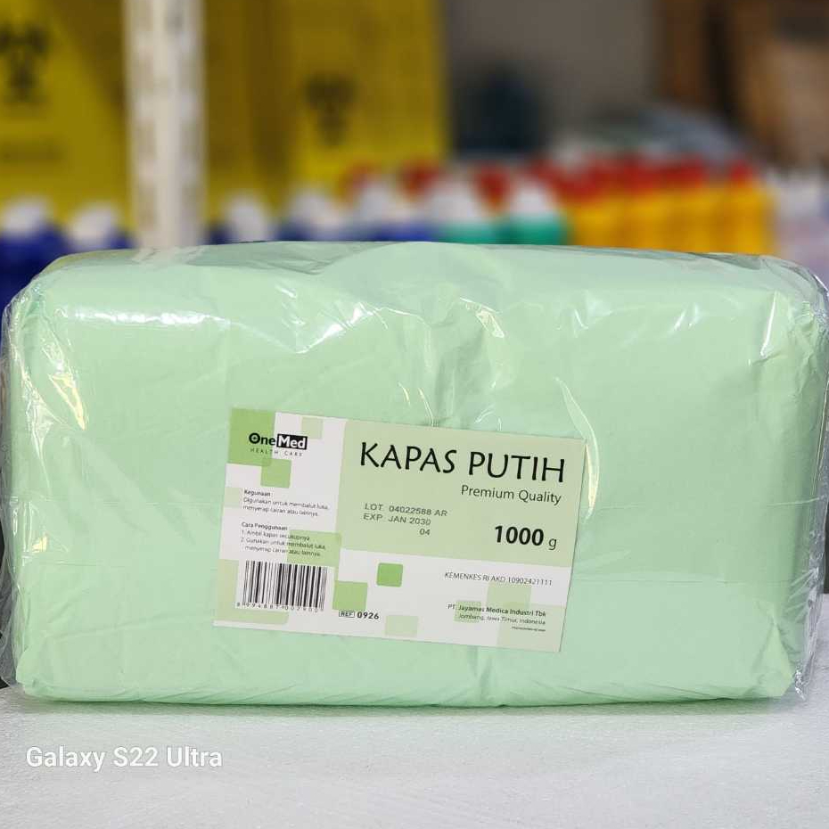 KAPAS PUTIH 1000 GR ONEMED / KAPAS PUTIH PEMBALUT LUKA 1 KG / KAPAS PEMBALUT LUKA / KAPAS