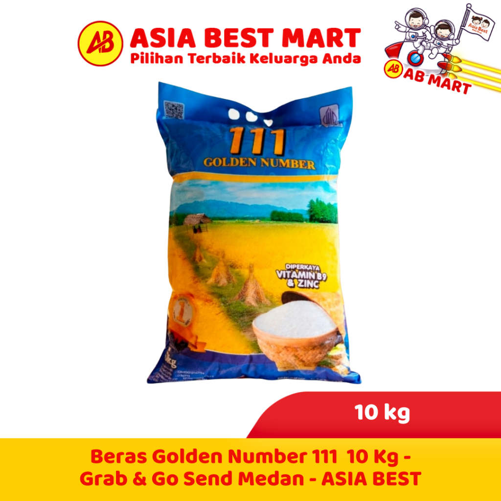 Beras Golden Number 111 5Kg/ 10 Kg /-Grab & Go Send Medan - ASIA BEST