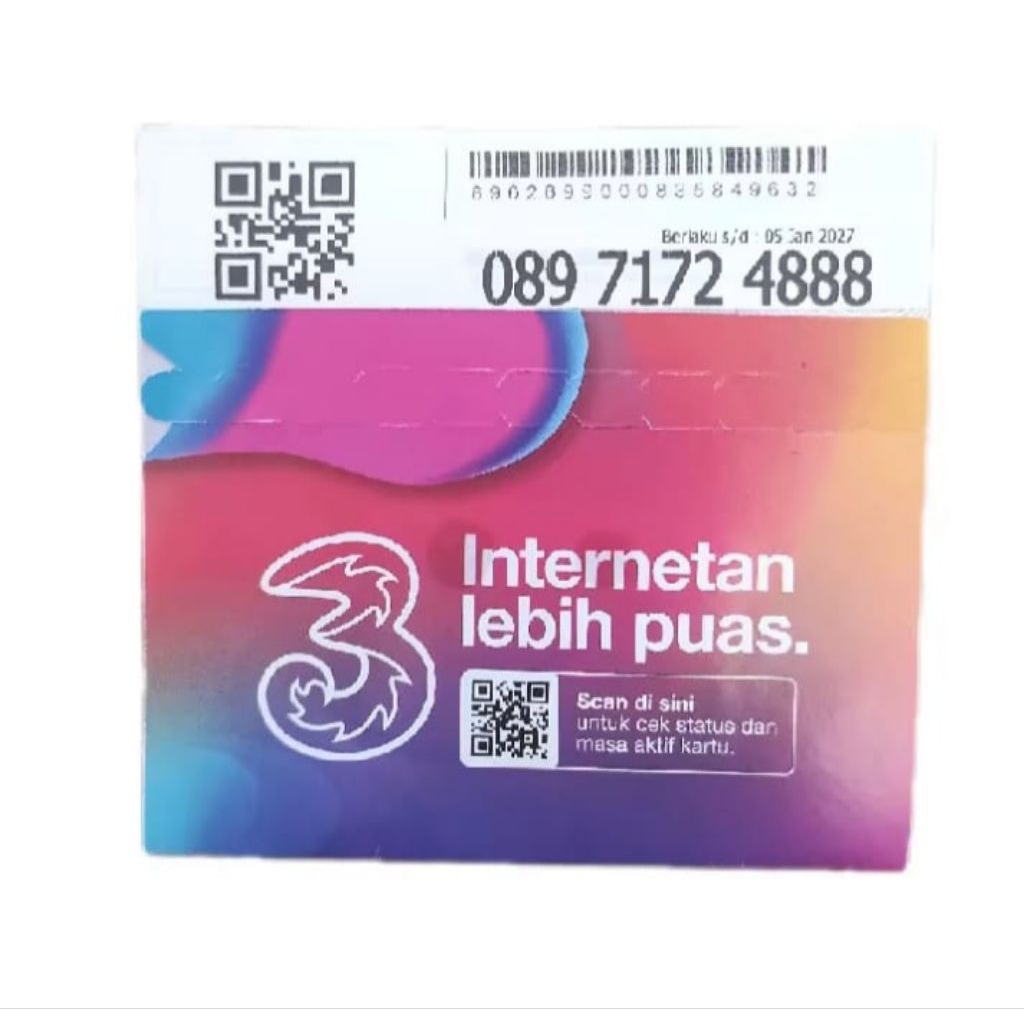 Nomor Cantik Perdana 3 Tri 10-11 Digit Kartu Prabayar Nomor Cantik  Suport Jaringan 4G/5G LTE Bisa D