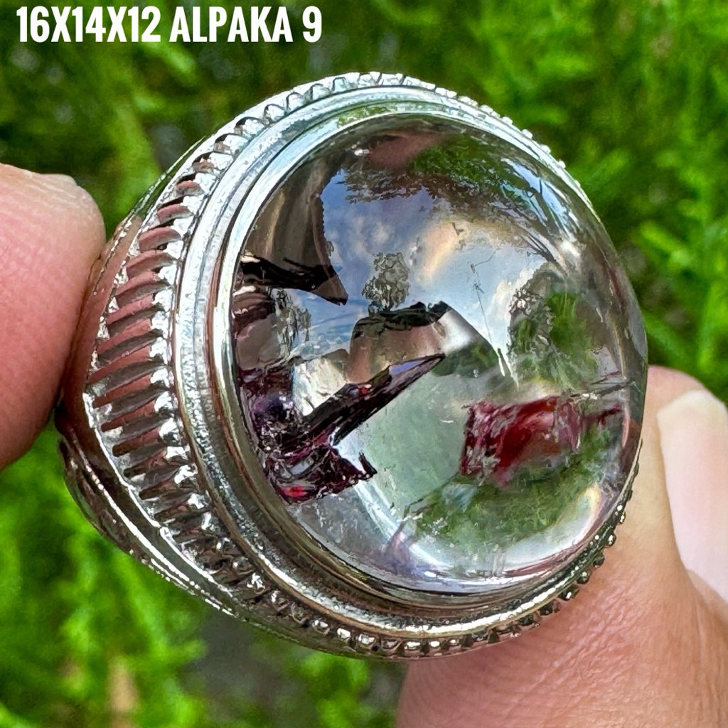 Cincin Batu Akik Natural Kecubung Air Luster (Asli Alam)