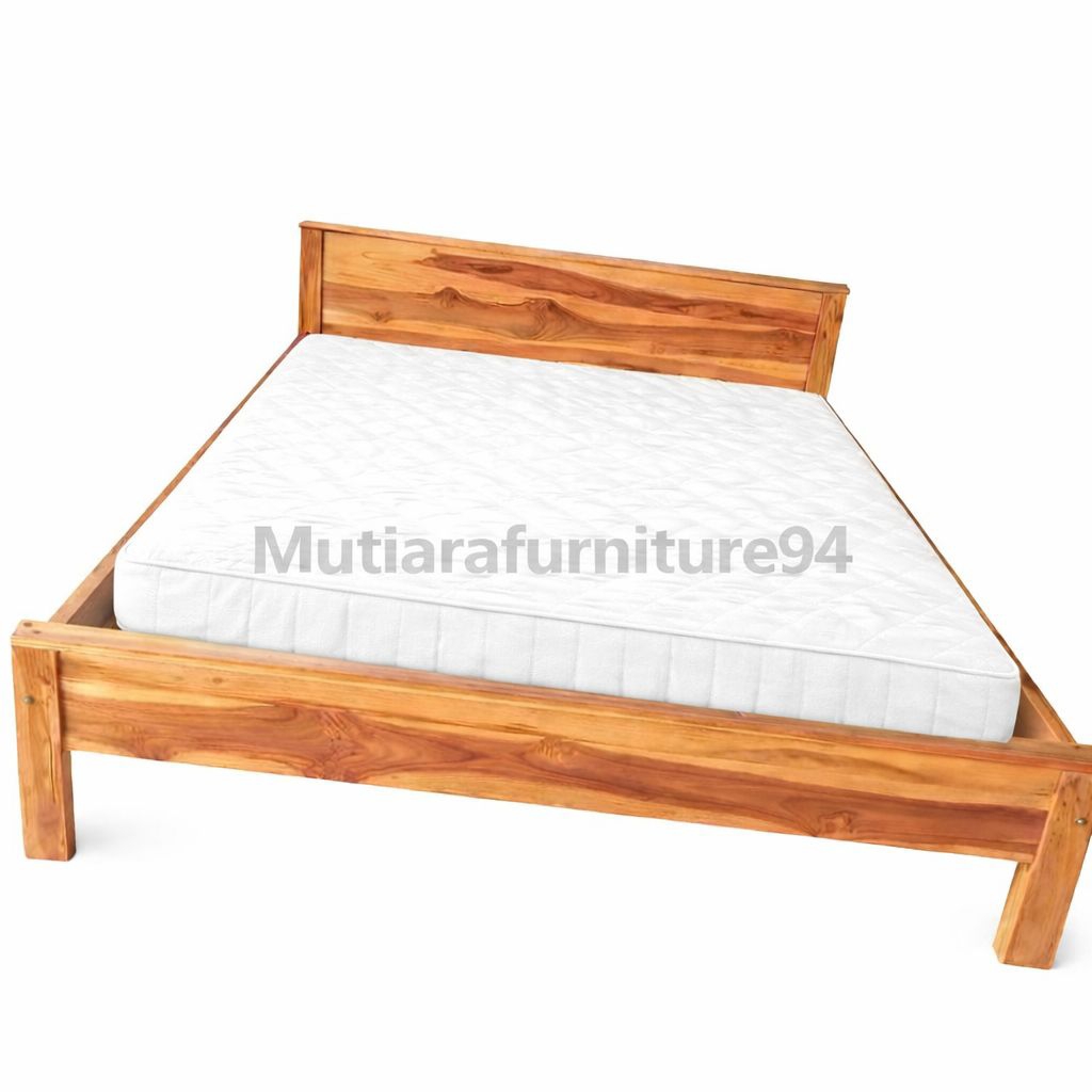 Dipan Kayu Jati Minimalis Single Tanpa Kasur – Ranjang Tidur Kokoh Elegan