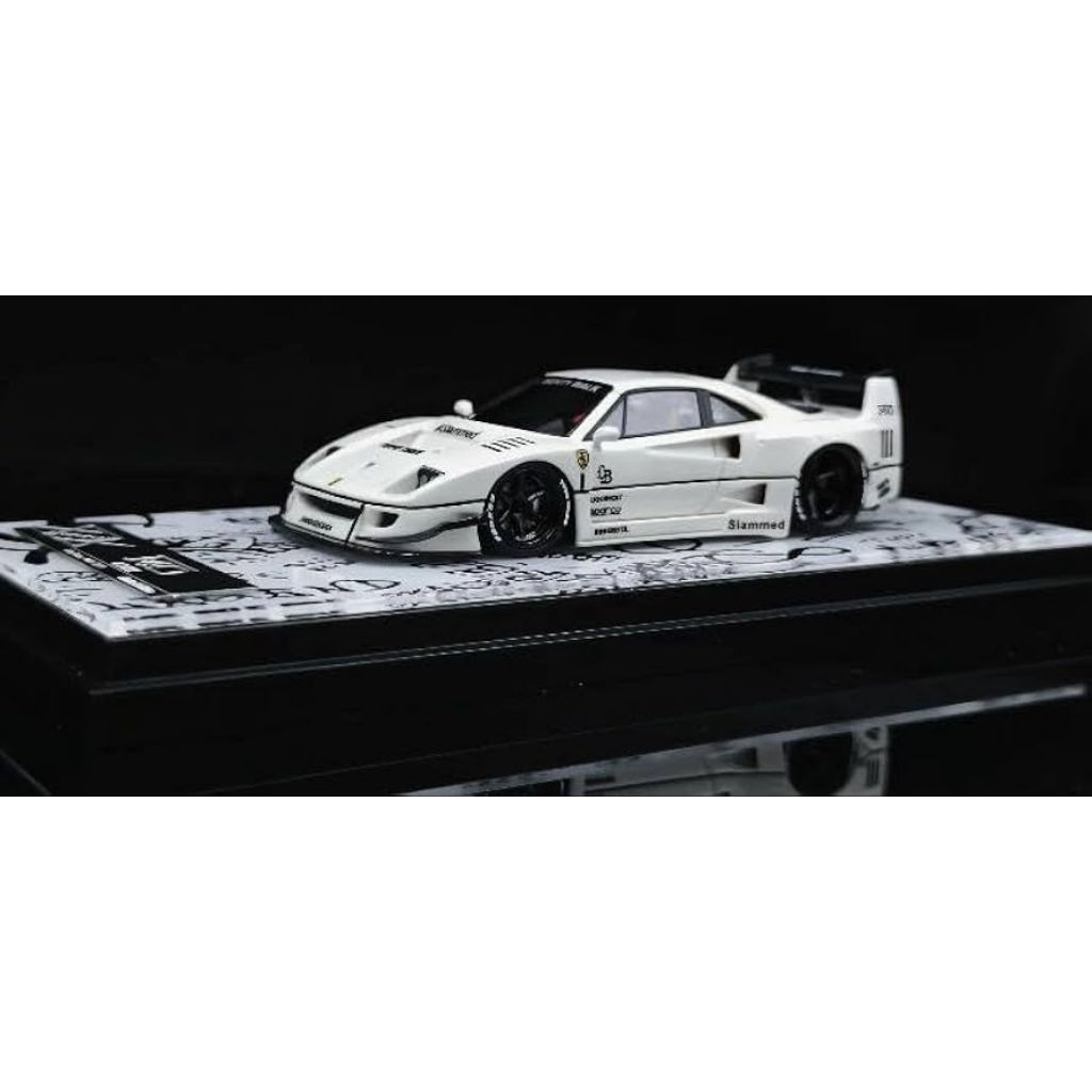 mobil deicast eror 404 resin ferari F40 LBWK putih bahan resin
