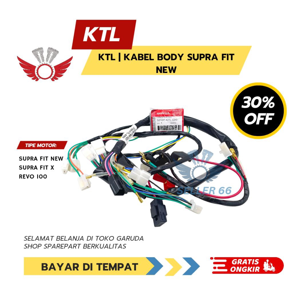 KTL KABEL BODY MOTOR HONDA SUPRA FIT NEW / WIRING HARNESS MOTOR SUPRA X / KABEL