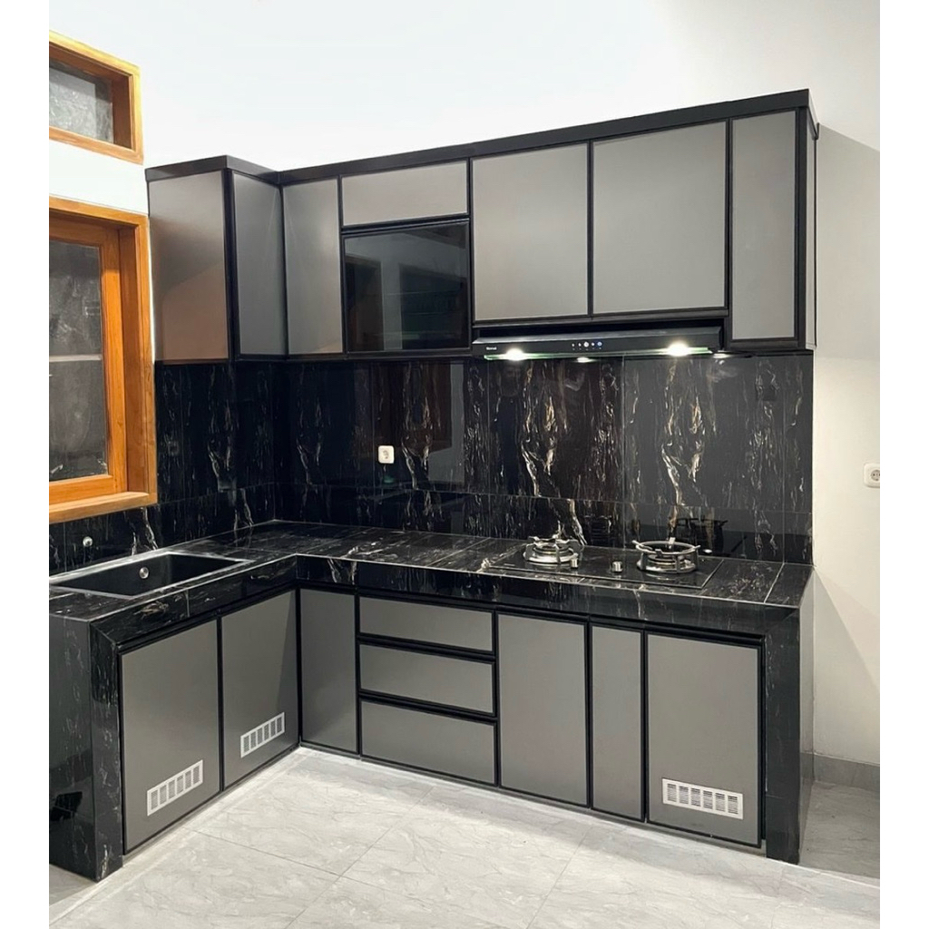 kitchen set aluminium per m atas bawah