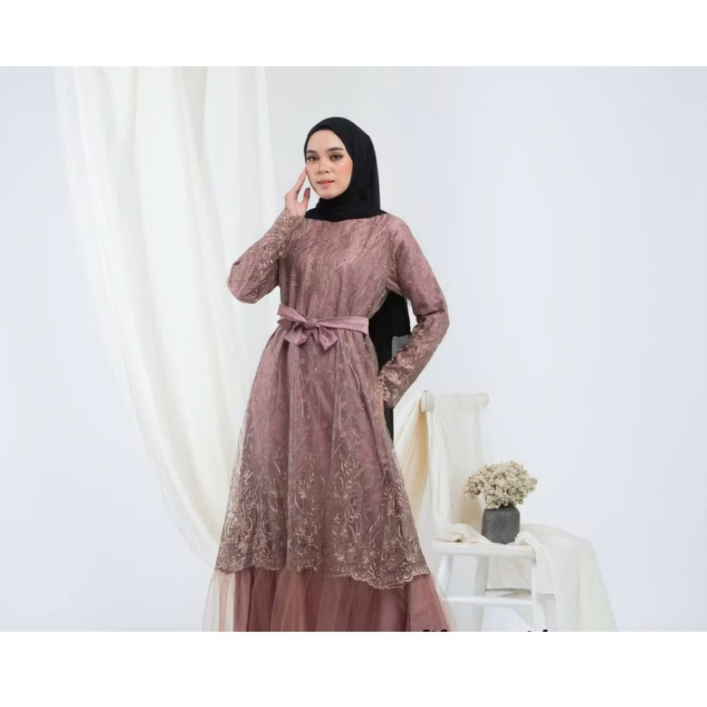 Gamis Brokat Gamis jumbo Gamis Pesta Gamis brokat mutiara