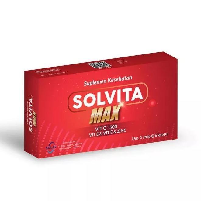 Solvita Max 30 Kapsul - Vitamin CDEZ - Vitamin C 500 mg & Zinc - Vitamin C D E Zinc