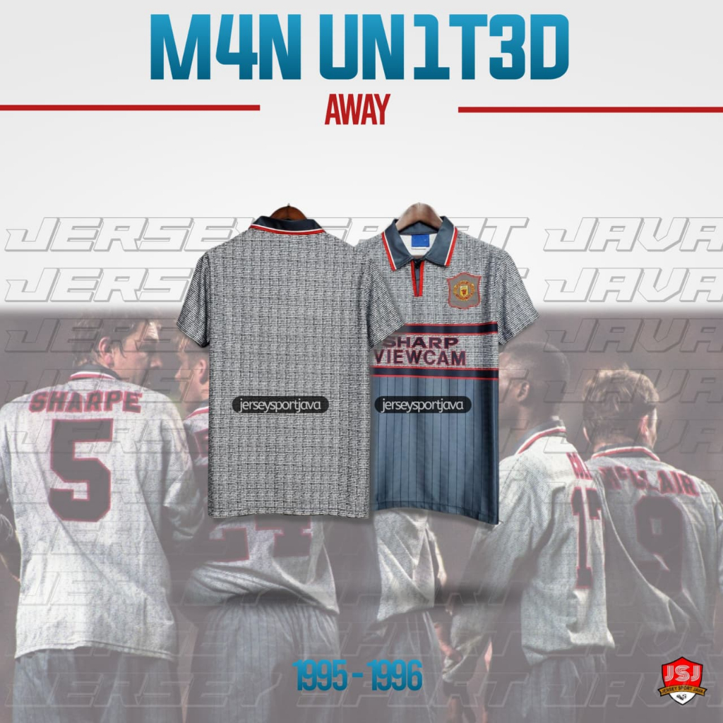 ( BISA COD ) RETRO JERESY BAJU BOLA PRIA RETRO MU AWAY SHARP VIEWCAM ABU COBRA 95/96 GRADE AAA+ - BE