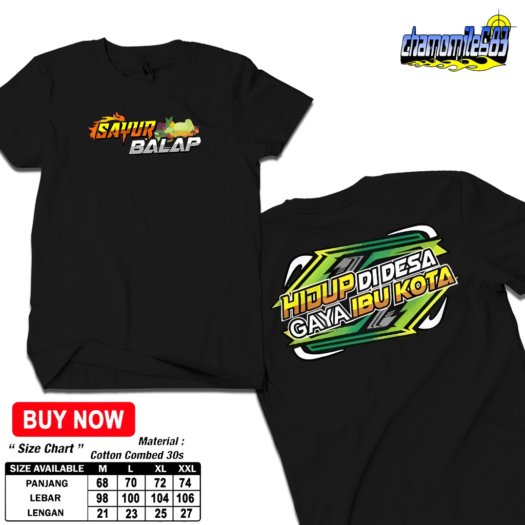 Kaos Dewasa Motif SAYUR BALAP 2 - KAOS COTTON COMBED 24S - KAOS MURAH BISA COD